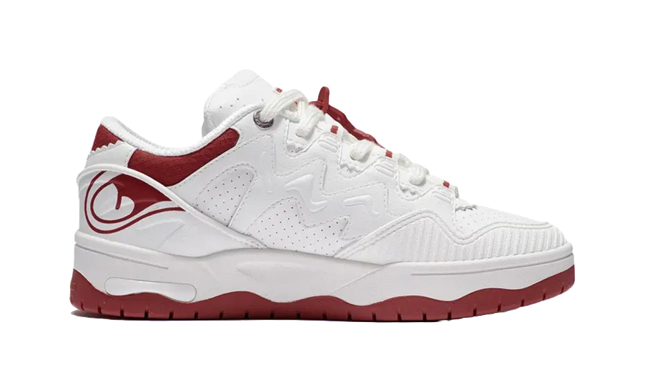 LiNing CF Tracing Theone Shock Absorbers Slip Resistant Abrasion Resistant Low top Casual Shoes Women's White Red 