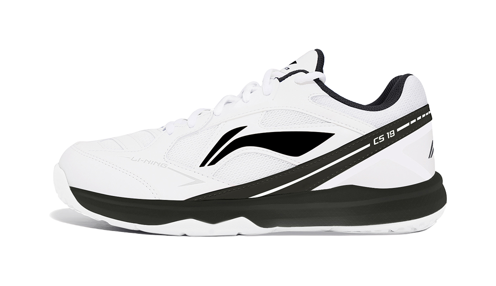 LiNing CS 19 Slip Resistant, Abrasion Resistant, Breathable Badminton Shoes Training Shoes Unisex Black White 