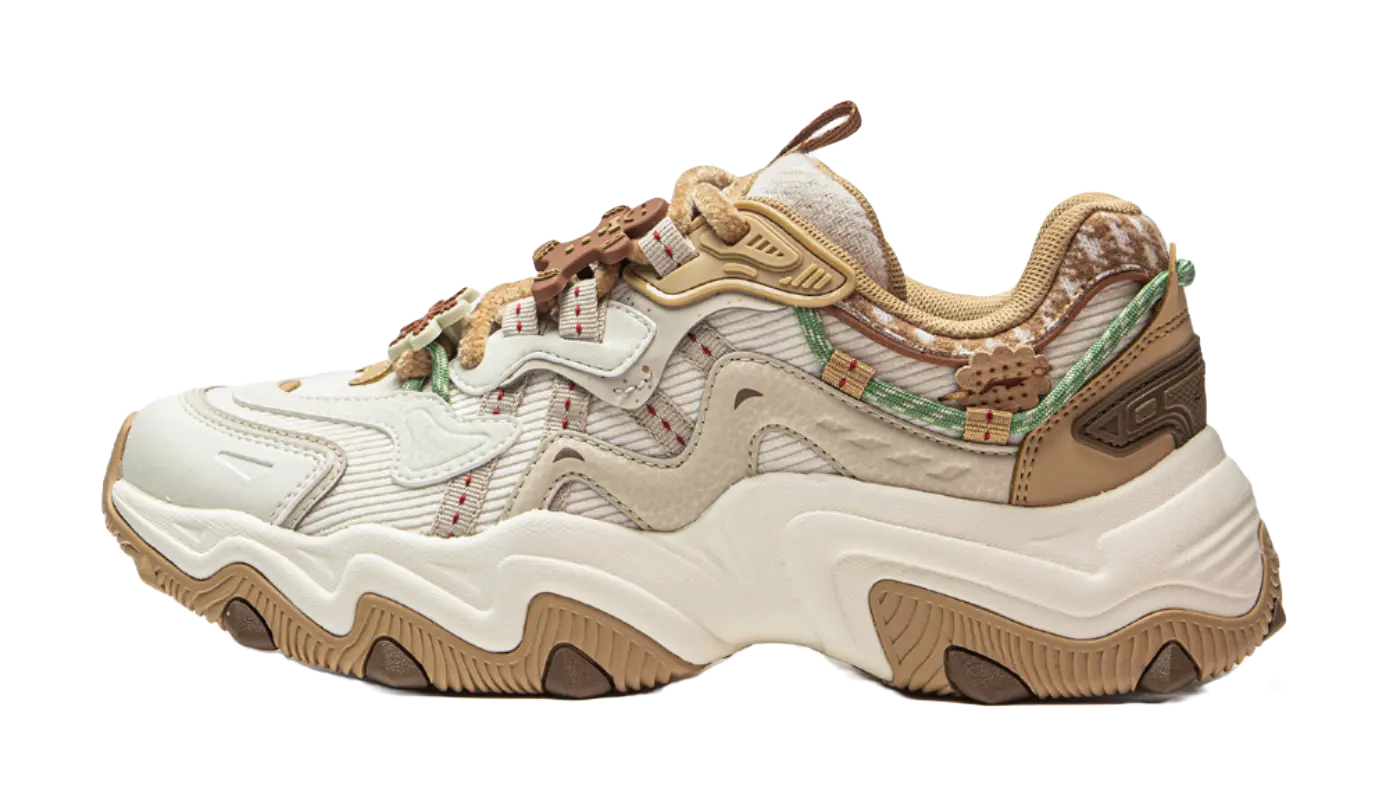 LiNing Cat's Claw Lite 2 Slip Resistant Abrasion Resistant Low top Chunky Sneakers Women's Beige  VJSNEAKER