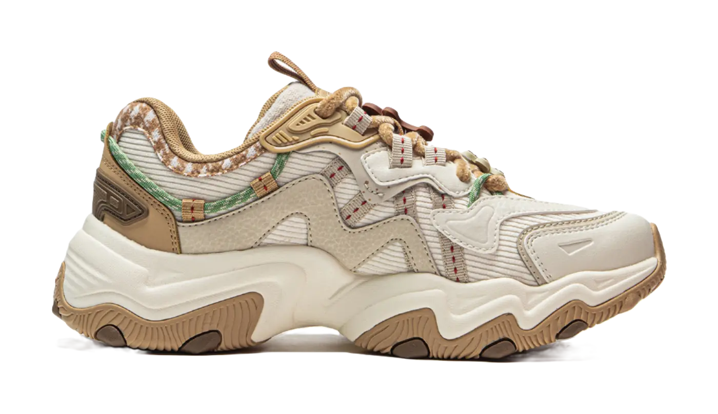 LiNing Cat's Claw Lite 2 Slip Resistant Abrasion Resistant Low top Chunky Sneakers Women's Beige  VJSNEAKER