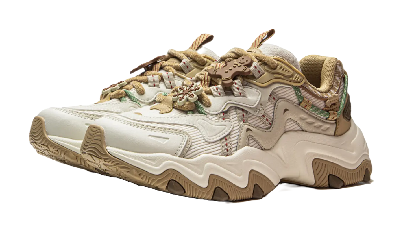 LiNing Cat's Claw Lite 2 Slip Resistant Abrasion Resistant Low top Chunky Sneakers Women's Beige  VJSNEAKER