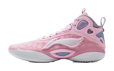 LiNing ChaoShuai 19 Cushioned Slip-Resistant Grip Mid-Top Basketball Shoes Mens Diamond Pink 