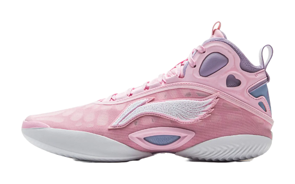 LiNing ChaoShuai 19 Cushioned Slip-Resistant Grip Mid-Top Basketball Shoes Mens Diamond Pink 