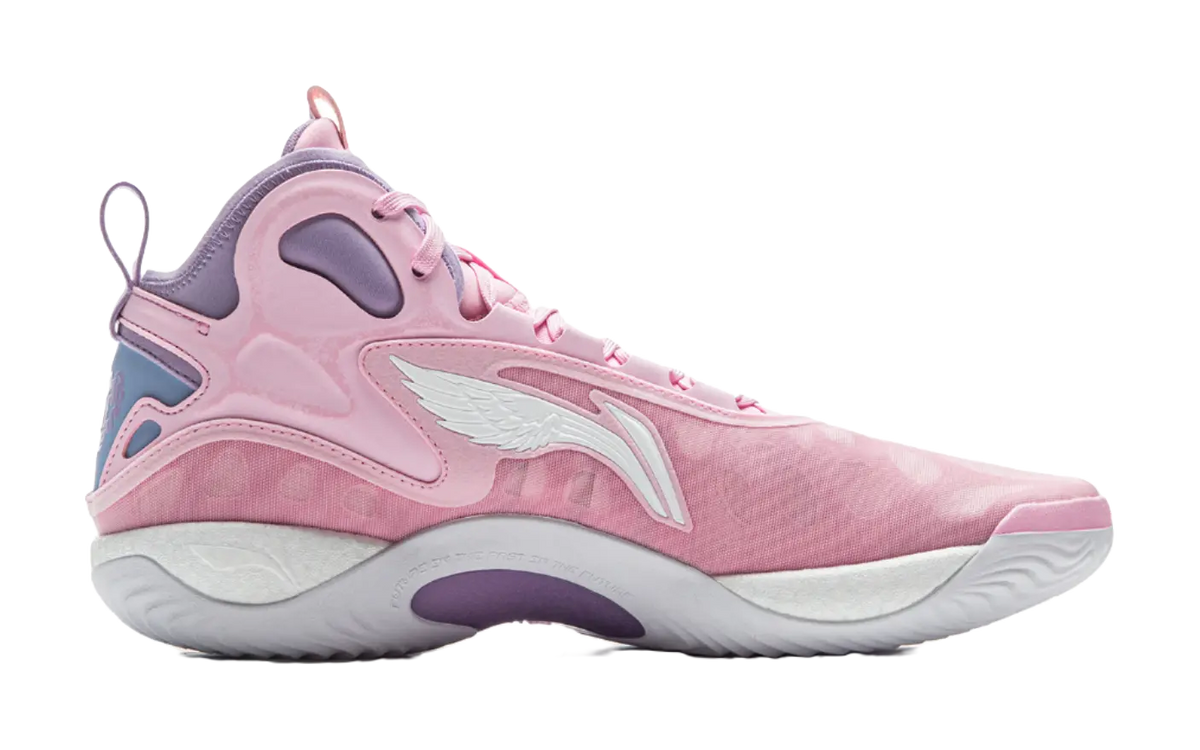 LiNing ChaoShuai 19 Cushioned Slip-Resistant Grip Mid-Top Basketball Shoes Mens Diamond Pink 