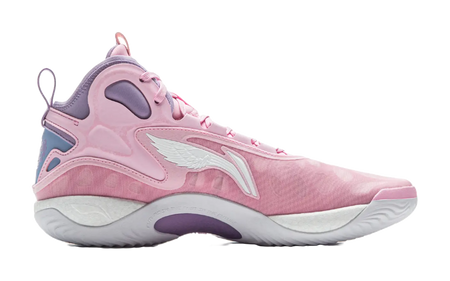 LiNing ChaoShuai 19 Cushioned Slip-Resistant Grip Mid-Top Basketball Shoes Mens Diamond Pink 