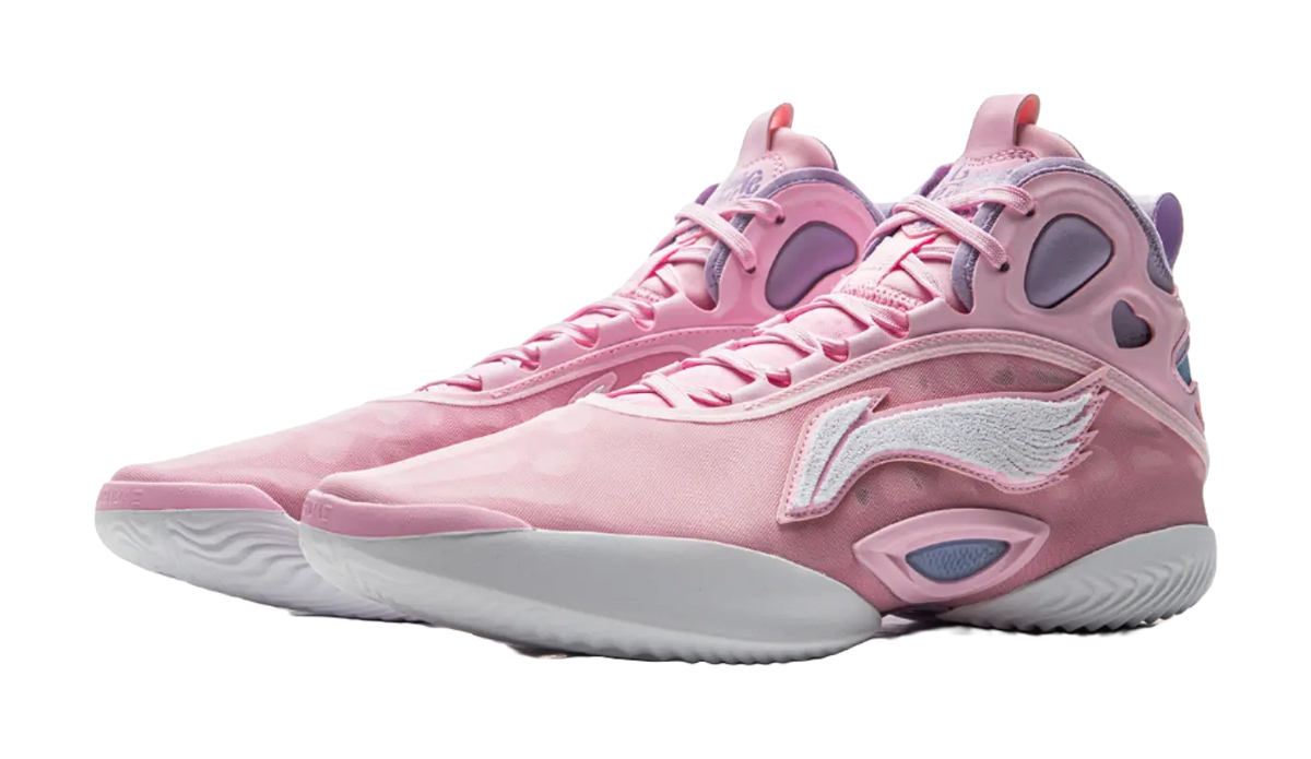 LiNing ChaoShuai 19 Cushioned Slip-Resistant Grip Mid-Top Basketball Shoes Mens Diamond Pink 