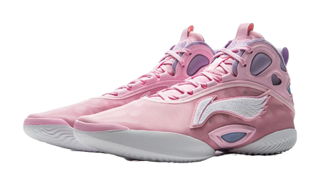 LiNing ChaoShuai 19 Cushioned Slip-Resistant Grip Mid-Top Basketball Shoes Mens Diamond Pink 