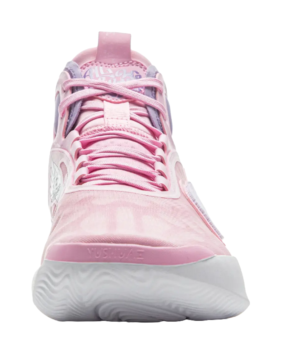 LiNing ChaoShuai 19 Cushioned Slip-Resistant Grip Mid-Top Basketball Shoes Mens Diamond Pink 