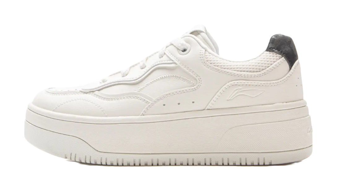 LiNing Cheese 2.0 Slip Resistant Cushioning Abrasion Resistant Breathable Low top Skateboard Shoes Women's Mist White 