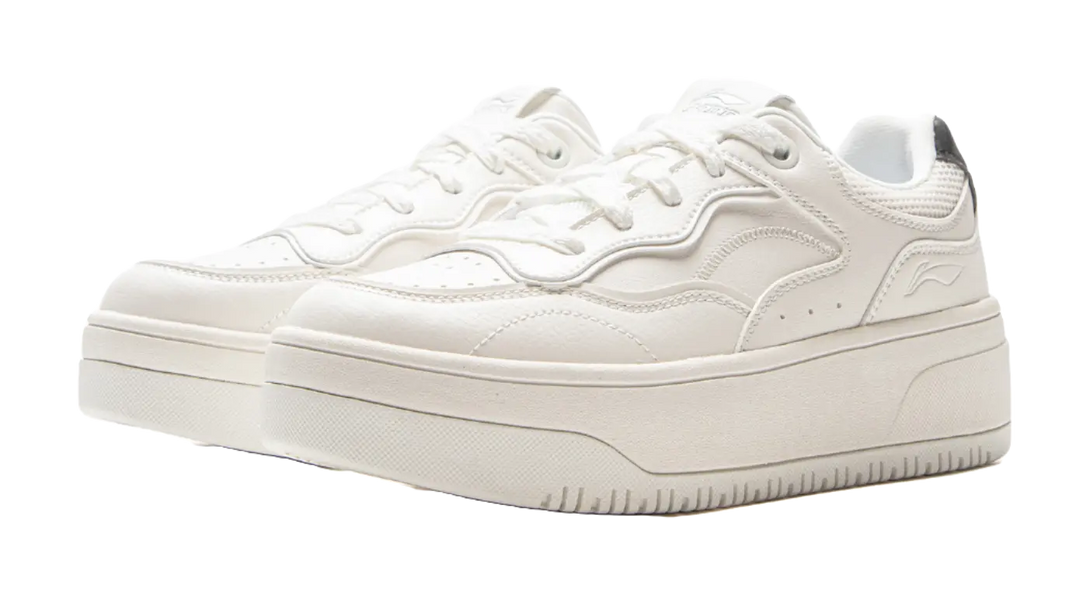 LiNing Cheese 2.0 Slip Resistant Cushioning Abrasion Resistant Breathable Low top Skateboard Shoes Women's Mist White 