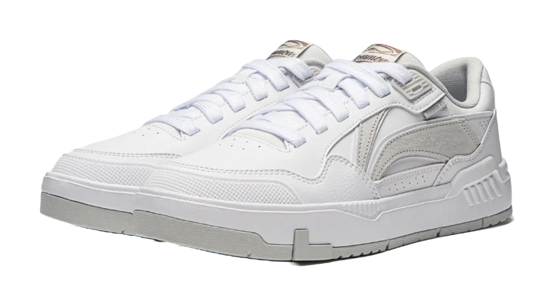 LiNing Common 80s Anti-Slip Wear-Resistant Low-Top Skateboard Shoes Men's White 
