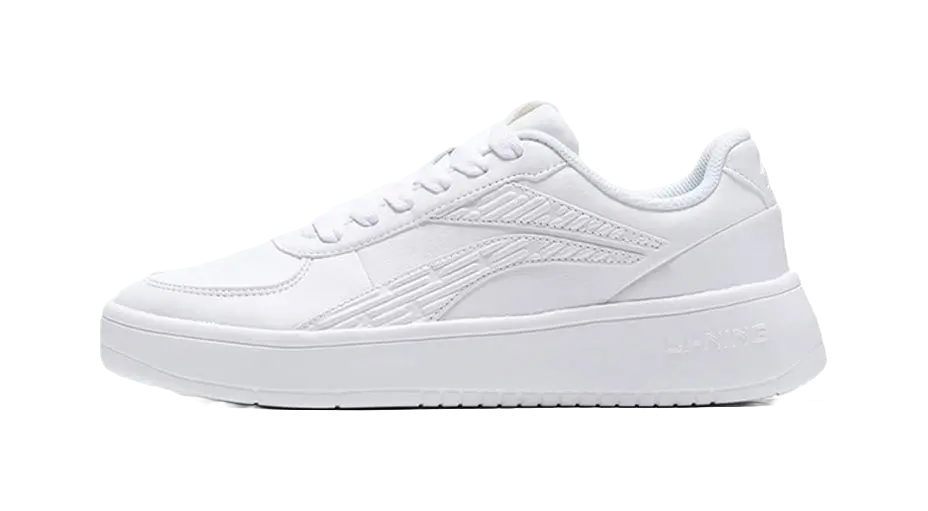 LiNing Coverage Slip Resistant, Abrasion Resistant, Lightweight Low top Skateboard Shoes Men's Pure White 