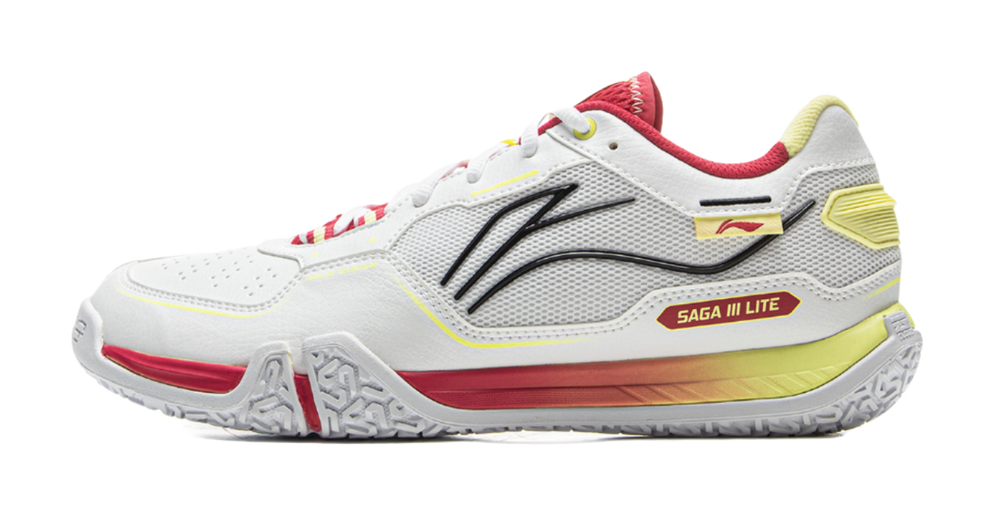 LiNing Cushioned Slip-Resistant Abrasion-Resistant Low-Top Badminton Shoes Unisex Gray Red 