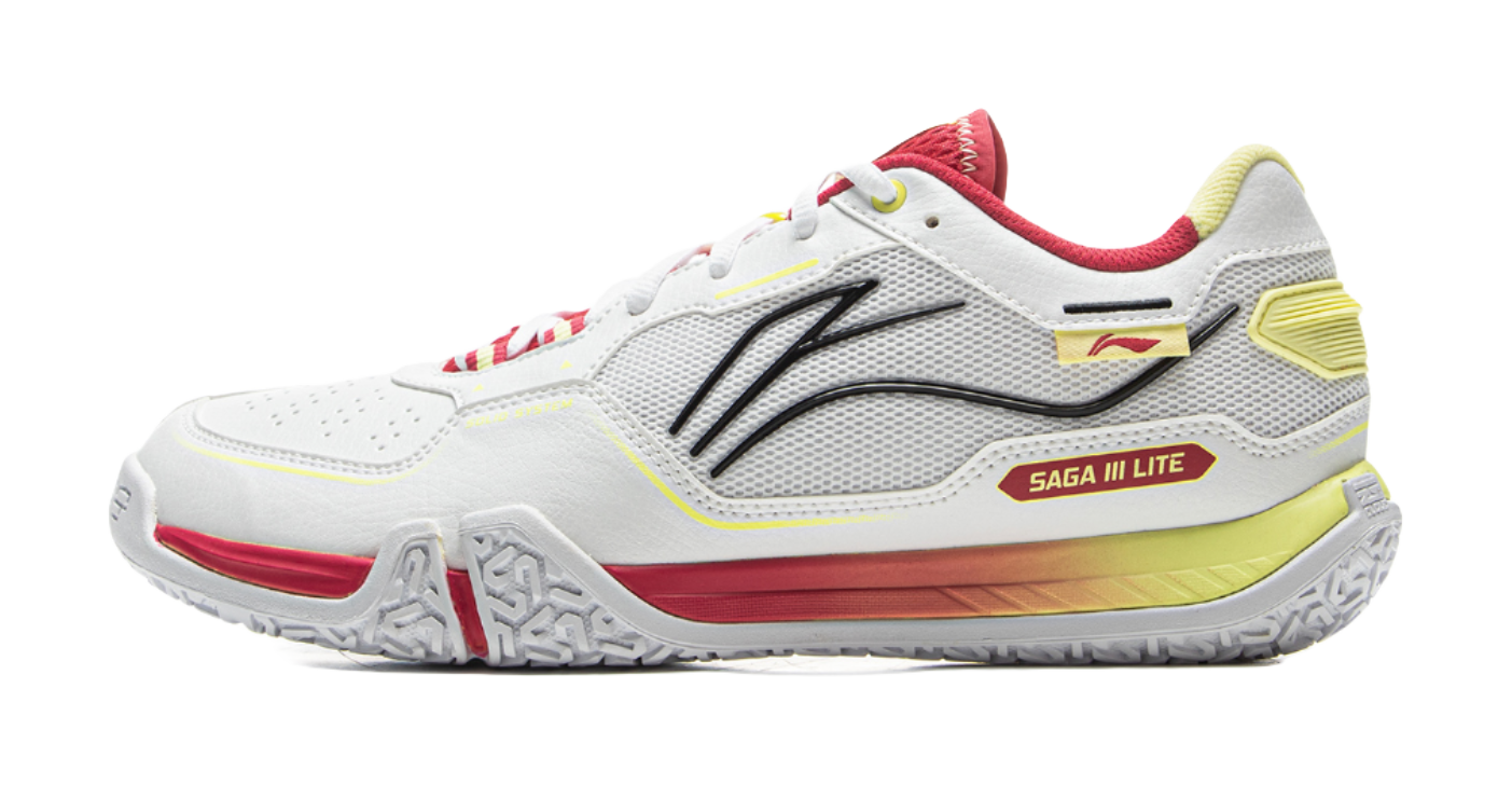 LiNing Cushioned Slip-Resistant Abrasion-Resistant Low-Top Badminton Shoes Unisex Gray Red 