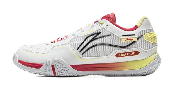 LiNing Cushioned Slip-Resistant Abrasion-Resistant Low-Top Badminton Shoes Unisex Gray Red 