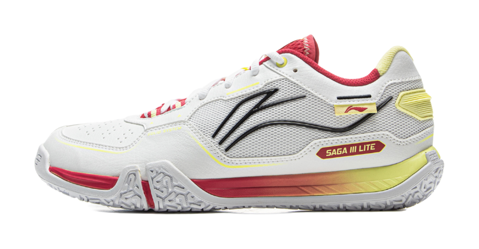 LiNing Cushioned Slip-Resistant Abrasion-Resistant Low-Top Badminton Shoes Unisex Gray Red 