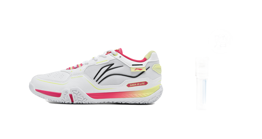 LiNing Cushioned Slip-Resistant Abrasion-Resistant Low-Top Badminton Shoes Unisex Gray Red 