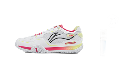 LiNing Cushioned Slip-Resistant Abrasion-Resistant Low-Top Badminton Shoes Unisex Gray Red 