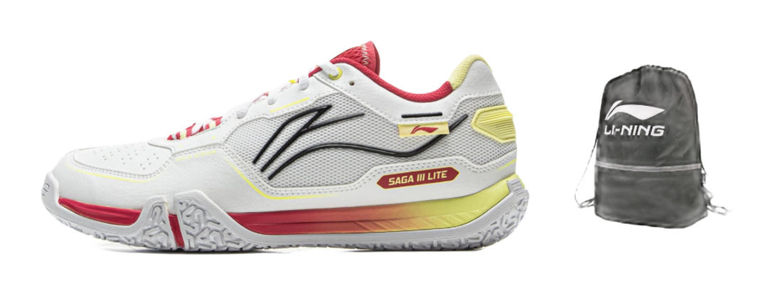 LiNing Cushioned Slip-Resistant Abrasion-Resistant Low-Top Badminton Shoes Unisex Gray Red 