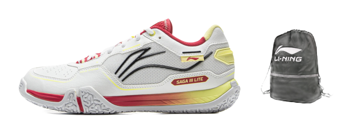 LiNing Cushioned Slip-Resistant Abrasion-Resistant Low-Top Badminton Shoes Unisex Gray Red 