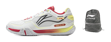 LiNing Cushioned Slip-Resistant Abrasion-Resistant Low-Top Badminton Shoes Unisex Gray Red 