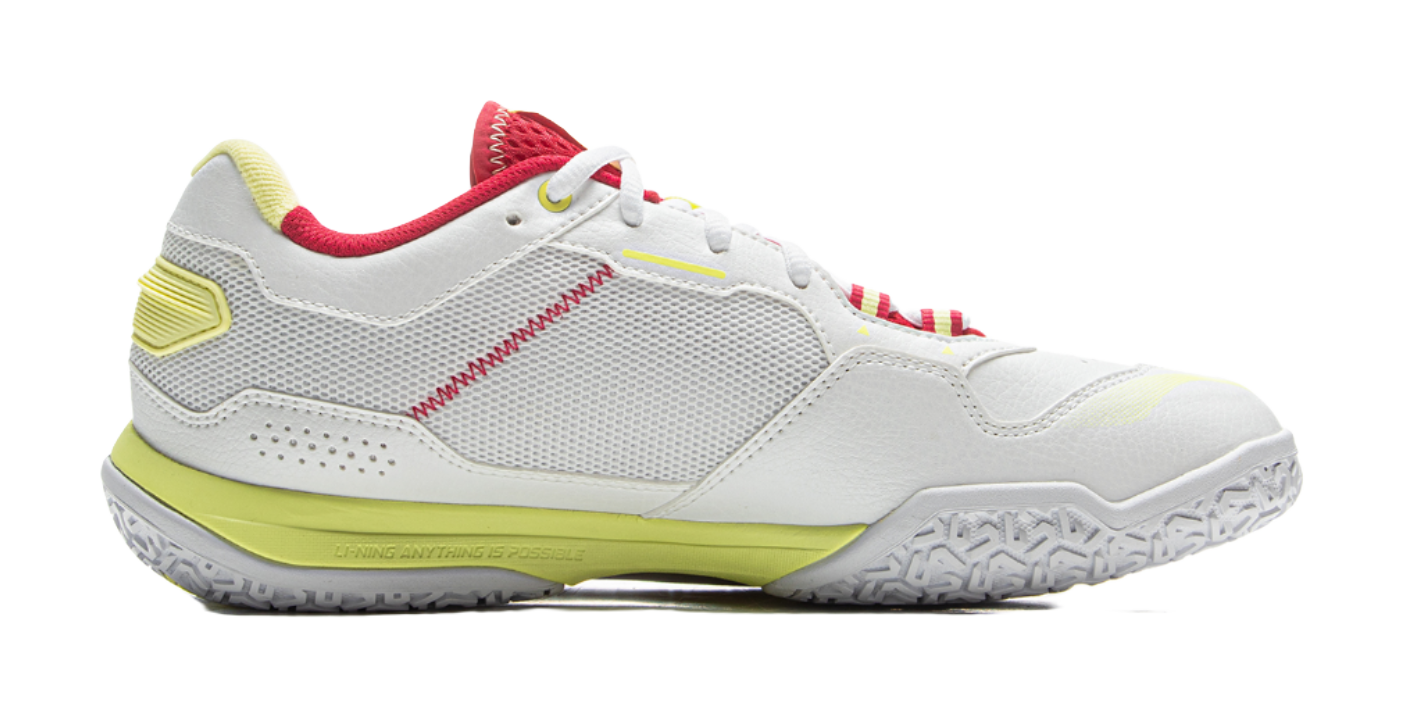 LiNing Cushioned Slip-Resistant Abrasion-Resistant Low-Top Badminton Shoes Unisex Gray Red 