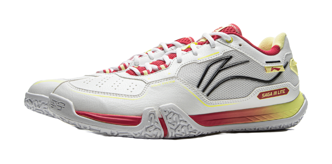 LiNing Cushioned Slip-Resistant Abrasion-Resistant Low-Top Badminton Shoes Unisex Gray Red 