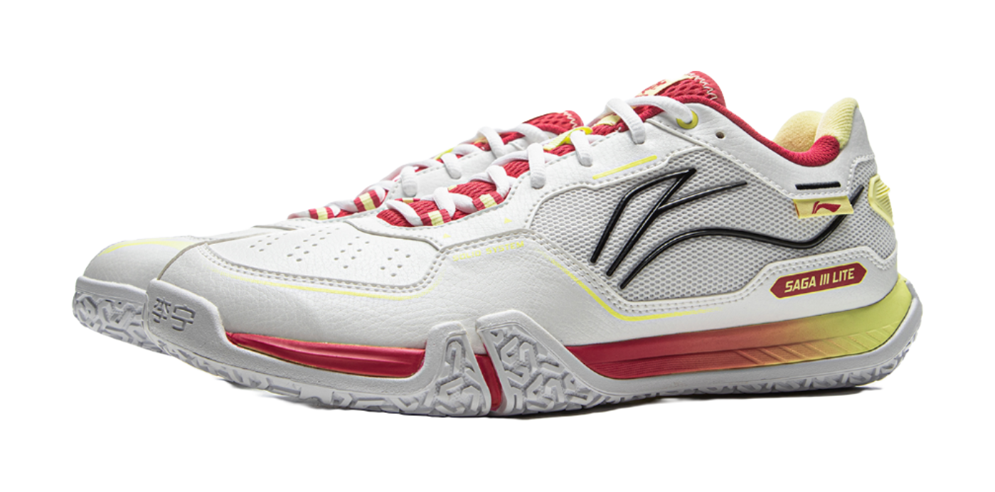LiNing Cushioned Slip-Resistant Abrasion-Resistant Low-Top Badminton Shoes Unisex Gray Red 