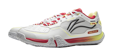 LiNing Cushioned Slip-Resistant Abrasion-Resistant Low-Top Badminton Shoes Unisex Gray Red 