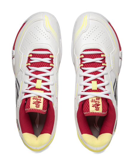 LiNing Cushioned Slip-Resistant Abrasion-Resistant Low-Top Badminton Shoes Unisex Gray Red 