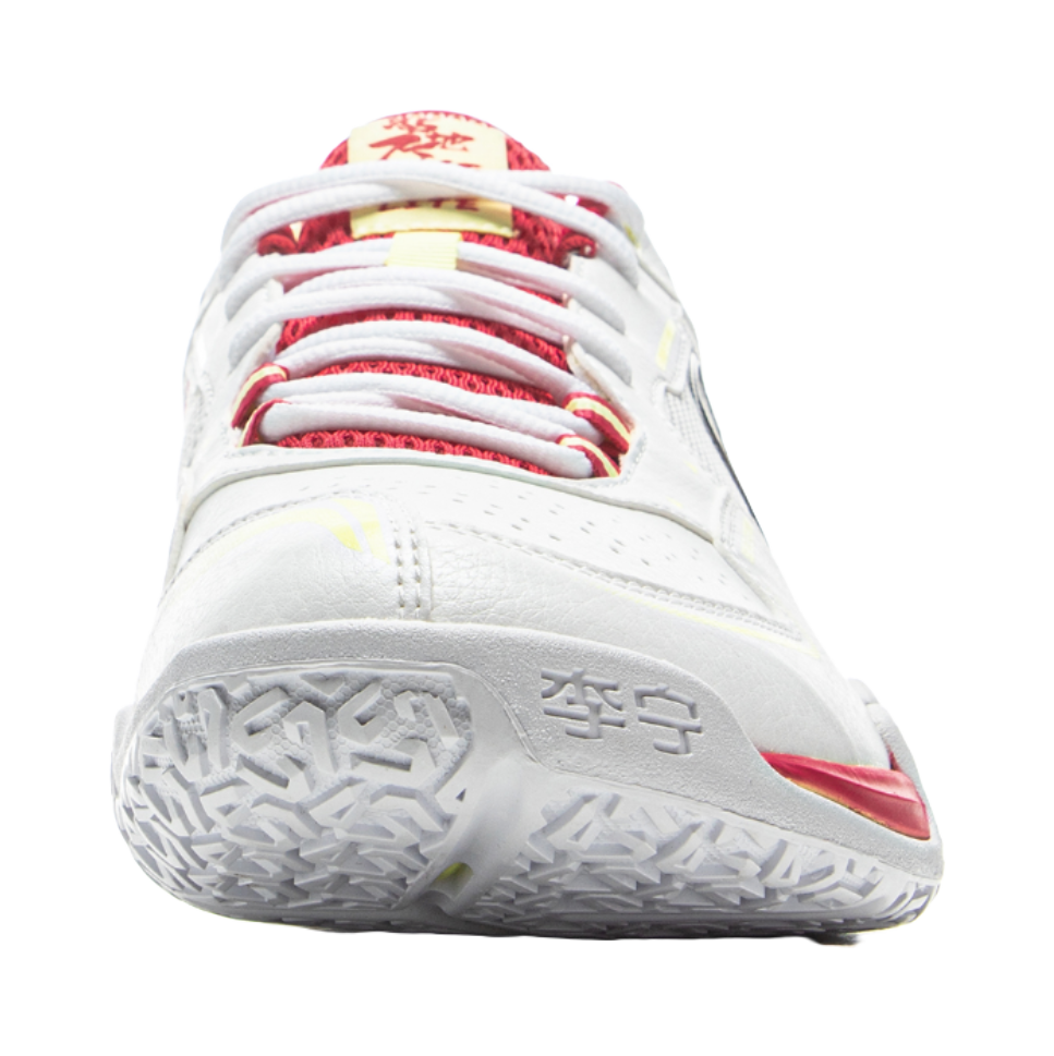 LiNing Cushioned Slip-Resistant Abrasion-Resistant Low-Top Badminton Shoes Unisex Gray Red 