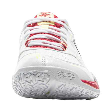 LiNing Cushioned Slip-Resistant Abrasion-Resistant Low-Top Badminton Shoes Unisex Gray Red 