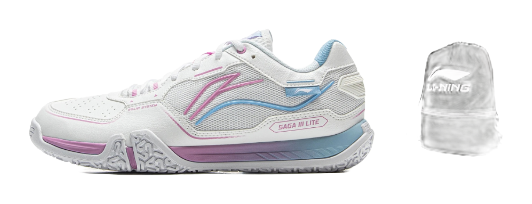 LiNing Cushioned Slip-Resistant Coverage Low-Top Badminton Shoes Unisex Standard White 