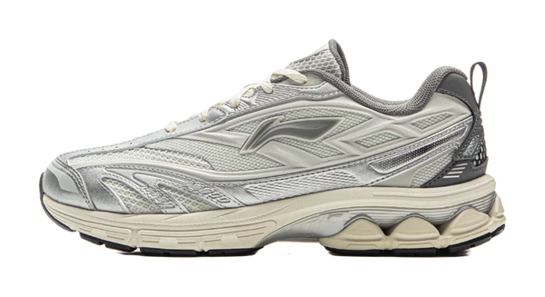 LiNing Cushioning Anti-Slip And Wear-Resistant Low-Top Casual Running Shoes Women's Silver Gray 