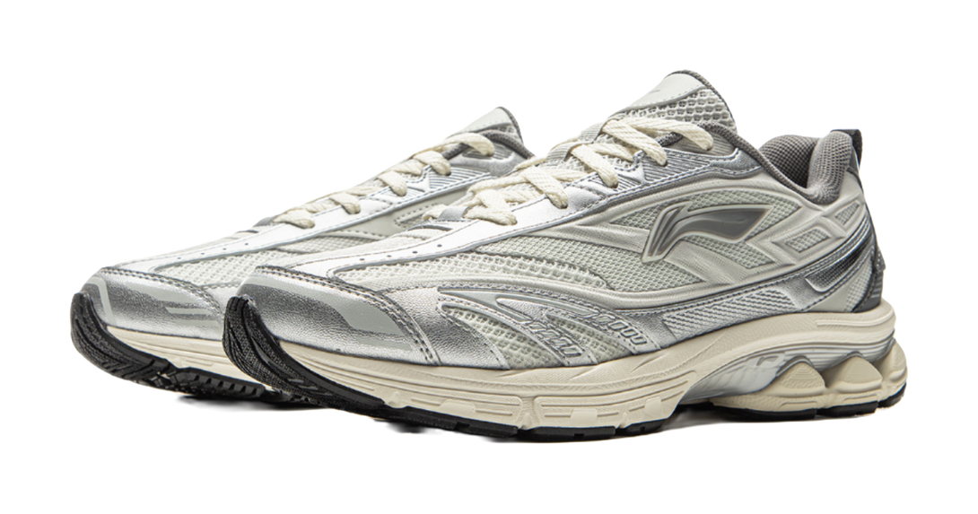 LiNing Cushioning Anti-Slip And Wear-Resistant Low-Top Casual Running Shoes Women's Silver Gray 
