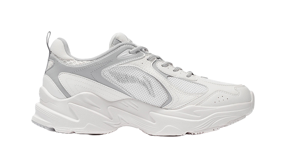 LiNing Cushioning Anti Slip And Wear Resistant Support Low Top Casual Running Shoes Men's White Gray 