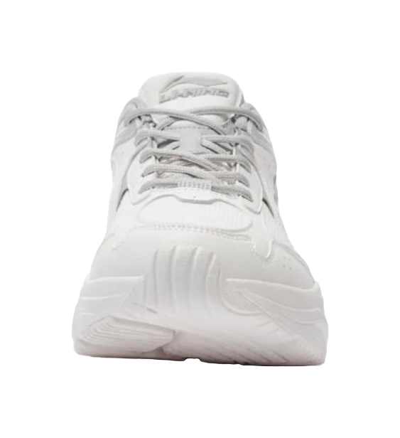 LiNing Cushioning Anti Slip And Wear Resistant Support Low Top Casual Running Shoes Men's White Gray 