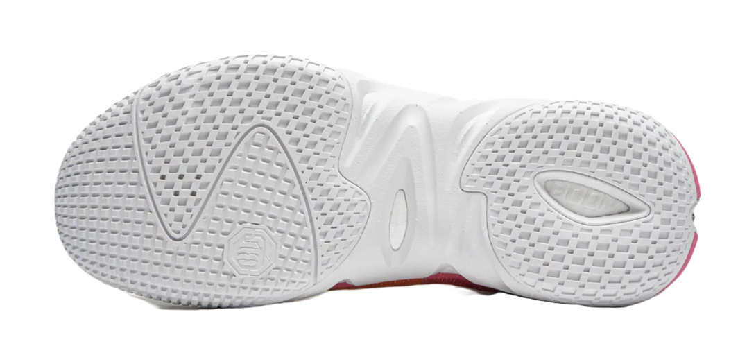 LiNing Cushioning Anti-Slip Wear-Resistant Breathable Support Rebound Mid-Top Basketball Shoes Mens White Yellow Pink 