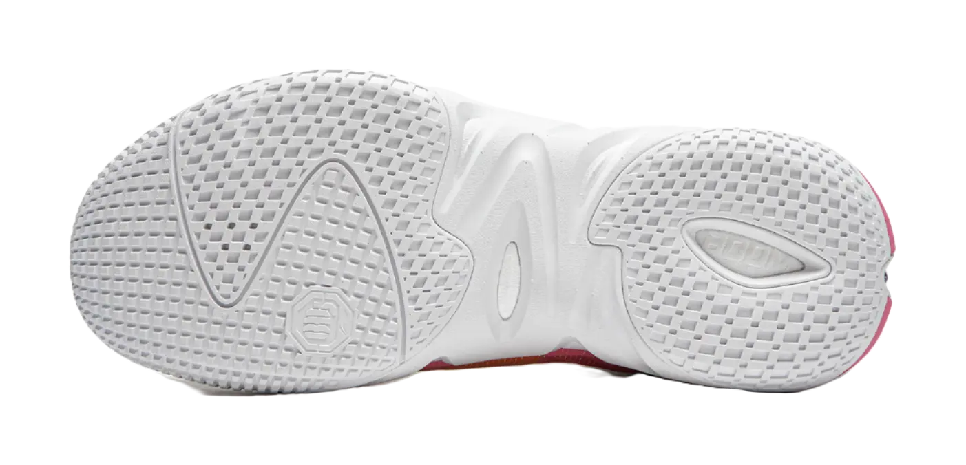 LiNing Cushioning Anti-Slip Wear-Resistant Breathable Support Rebound Mid-Top Basketball Shoes Mens White Yellow Pink 