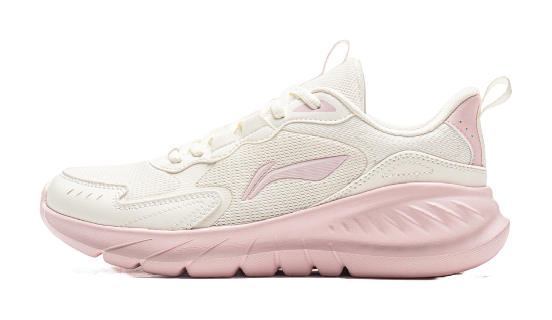 LiNing Cushioning, Abrasion Resistant, Breathable, Lightweight Low Top Sprint Running Shoes Women's Ivory 