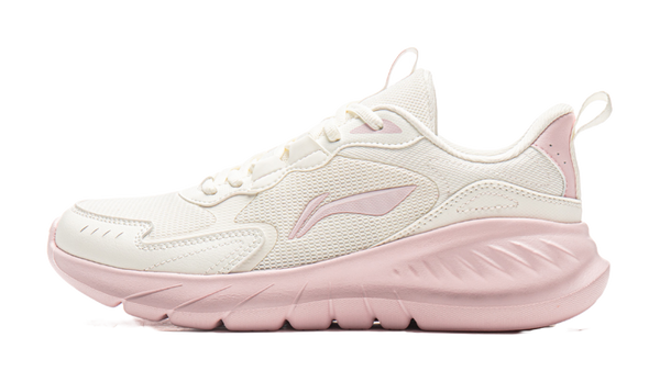 LiNing Cushioning, Abrasion Resistant, Breathable, Lightweight Low Top Sprint Running Shoes Women's Ivory 