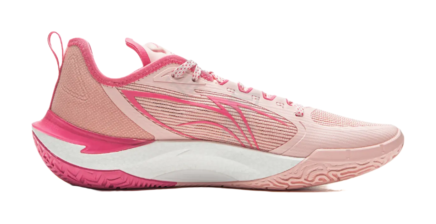 LiNing Cushioning, Slip Resistant, Abrasion Resistant, Rebound Grip Low Top Basketball Shoes Mens Frosting Pink  vjsneaker.com