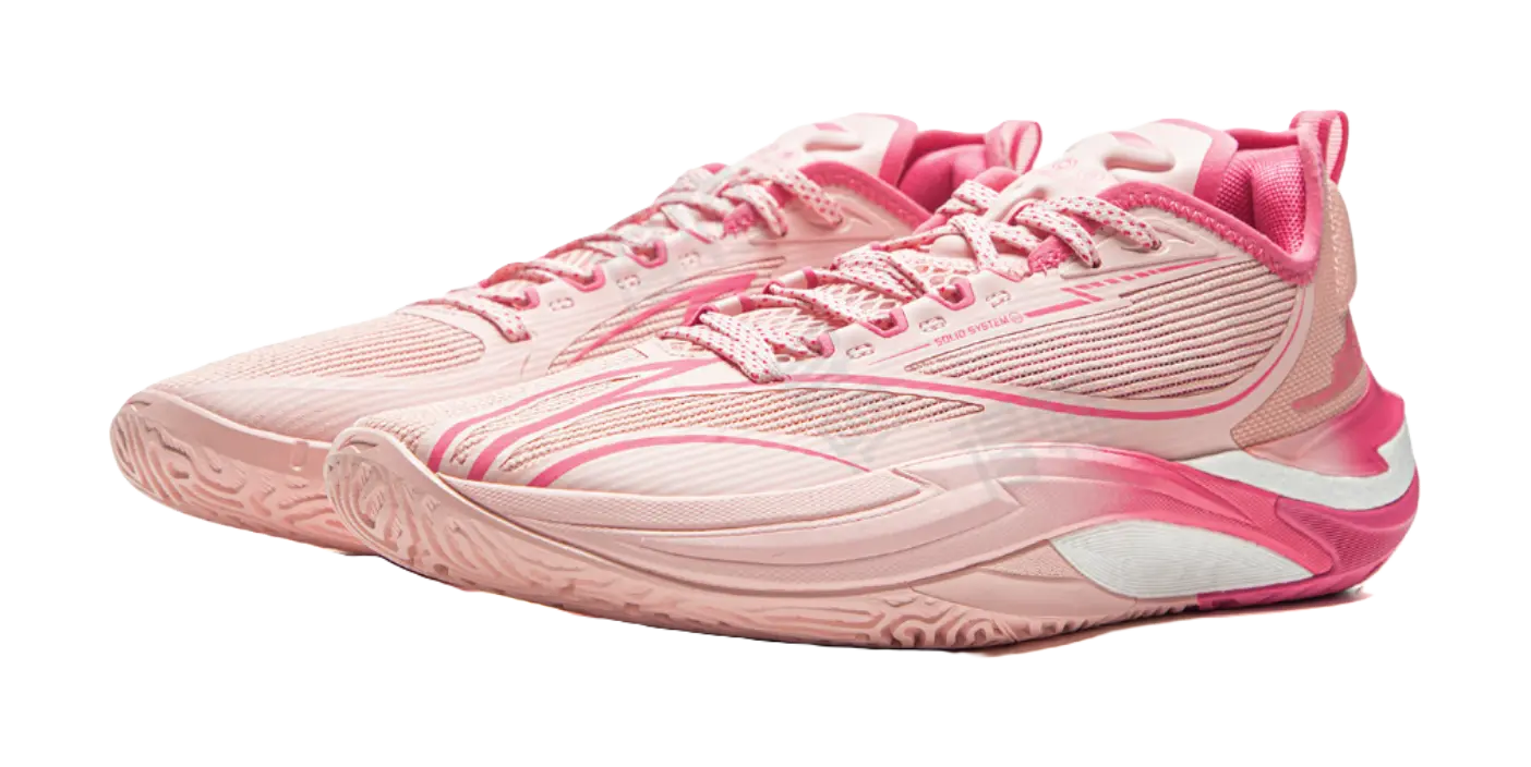 LiNing Cushioning, Slip Resistant, Abrasion Resistant, Rebound Grip Low Top Basketball Shoes Mens Frosting Pink  vjsneaker.com