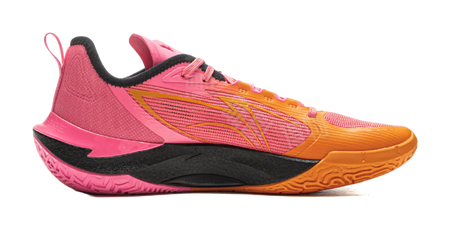 LiNing Cushioning, Slip Resistant, Abrasion Resistant, Rebound Grip Low Top Basketball Shoes Mens Pink Orange  vjsneaker.com