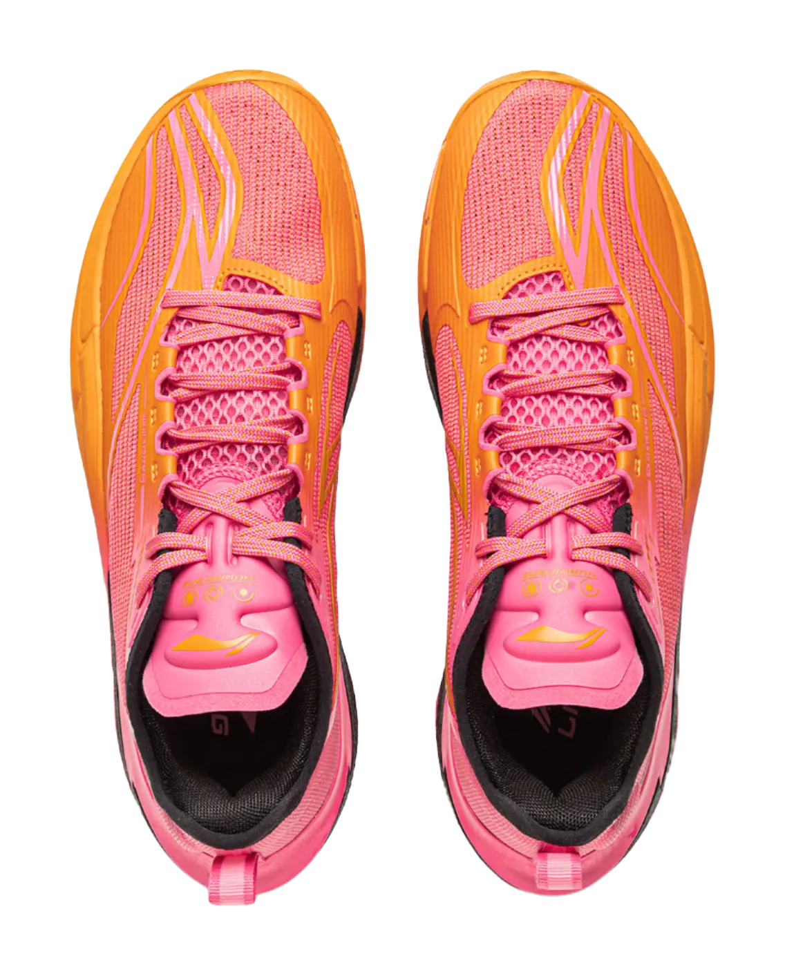 LiNing Cushioning, Slip Resistant, Abrasion Resistant, Rebound Grip Low Top Basketball Shoes Mens Pink Orange  vjsneaker.com