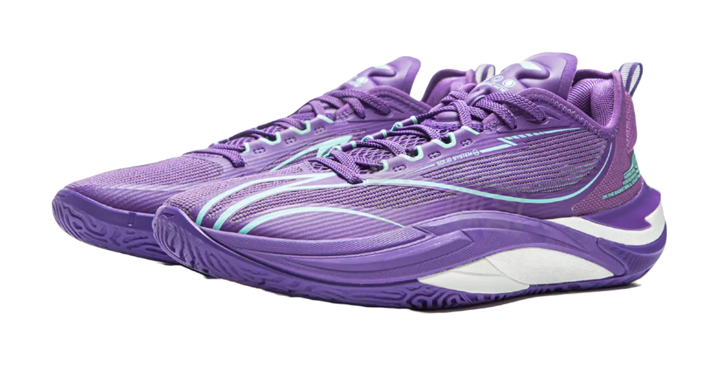 LiNing Cushioning, Slip Resistant, Abrasion Resistant, Rebound Grip Low Top Basketball Shoes Mens Zircon Purple  vjsneaker.com