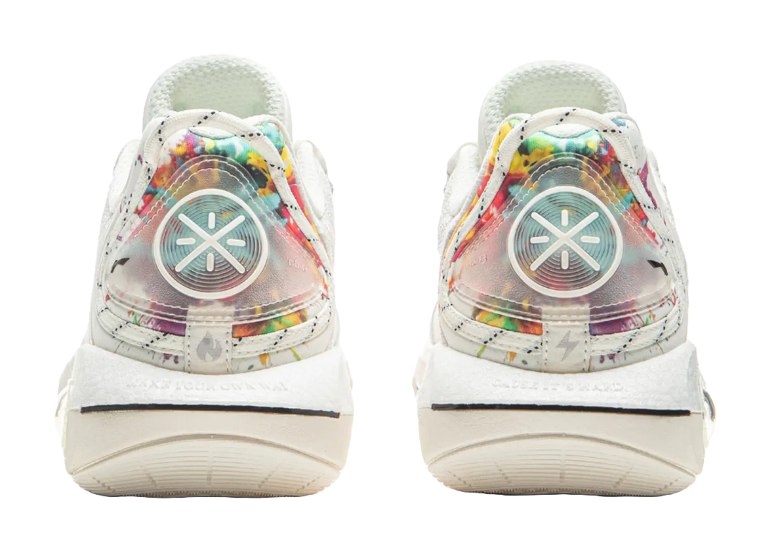 LiNing Cushioning, Wear Resistant Low top Basketball Shoes Mens Champagne White 