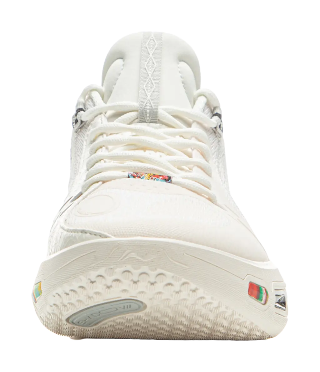 LiNing Cushioning, Wear Resistant Low top Basketball Shoes Mens Champagne White 