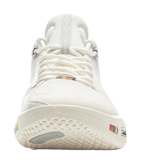 LiNing Cushioning, Wear Resistant Low top Basketball Shoes Mens Champagne White 