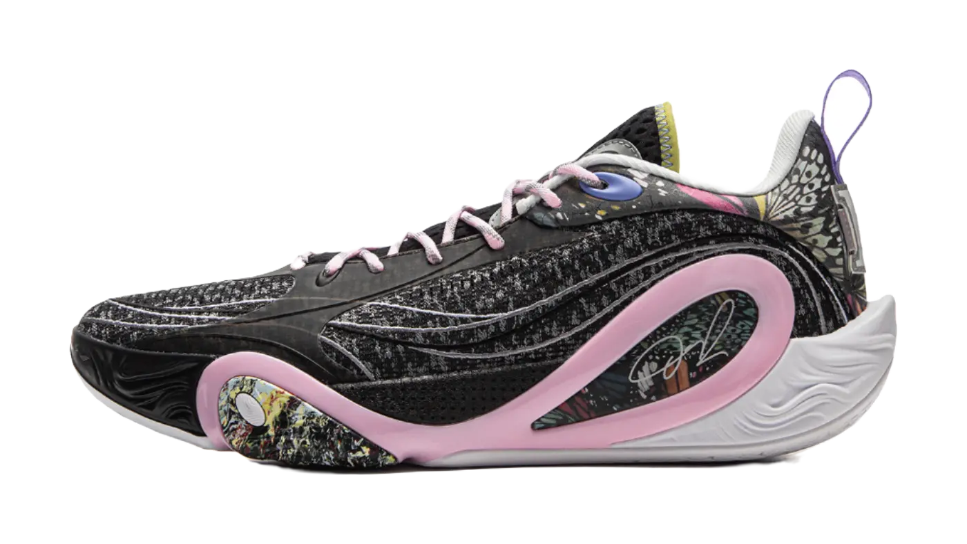 LiNing DLO1 Cushioning Slip Resistant Abrasion Resistant Lightweight Rebound Grip Low top Basketball Shoes Mens Black  vjsneaker.com